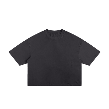 Classic Cut-Holes Frayed Boxy Tee