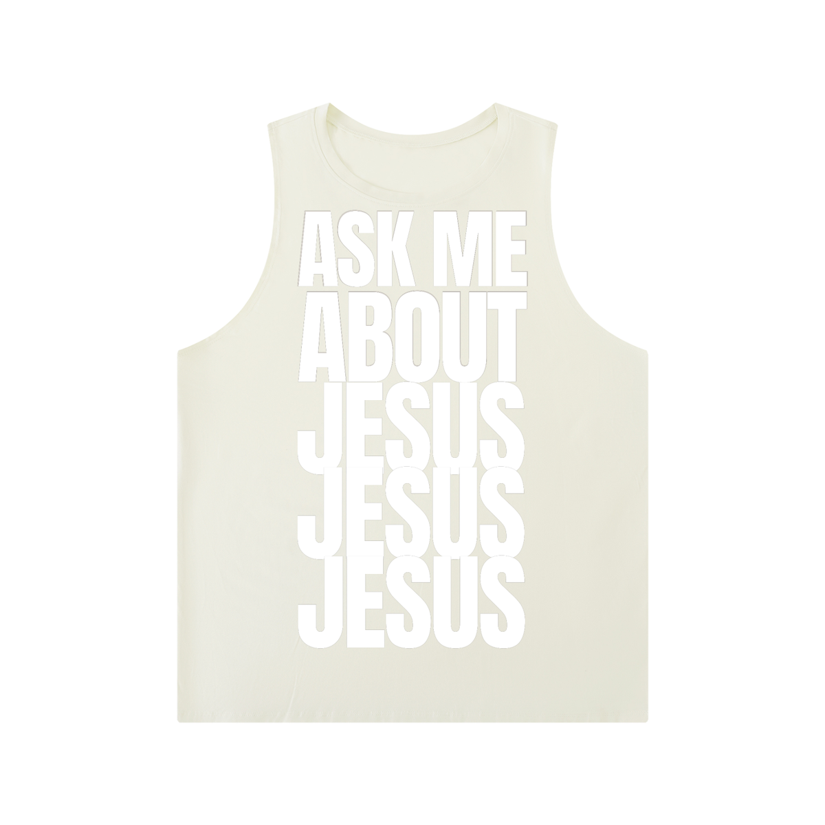 ASK ME ABOUT JESUS 3x | Crewneck Tank Top