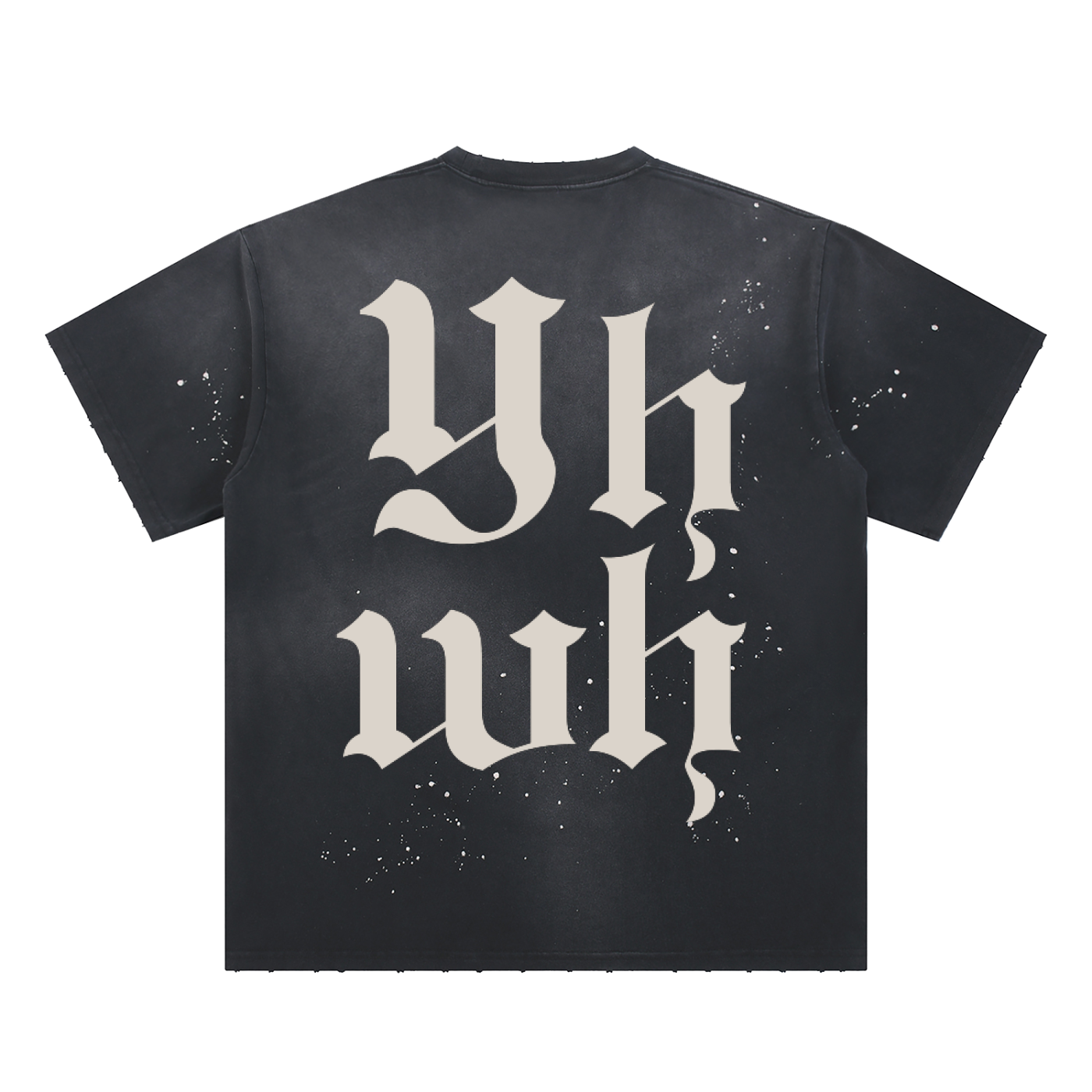 Lighter YHWH Frayed Sunfade Paint Splatter Tee