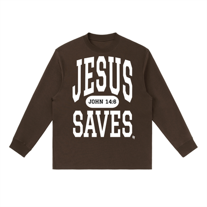JESUS SAVES Classic | Essential Crewneck Long-Sleeve Tee