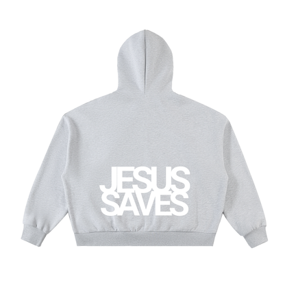 Fleeced Full-Zip Boxy Hoodie