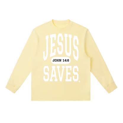 JESUS SAVES Classic | Essential Crewneck Long-Sleeve Tee