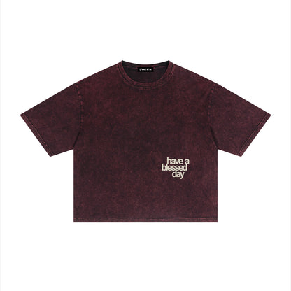have a blessed day | Mineral Wash Boxy Tee
