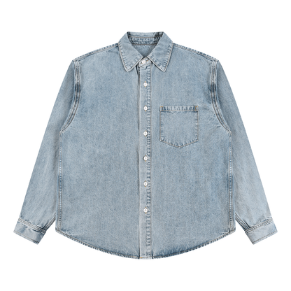 Minimal Vintage Wash Denim Shirt