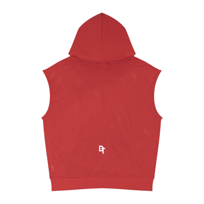 Unisex Panel Mesh Sleeveless Hoodie