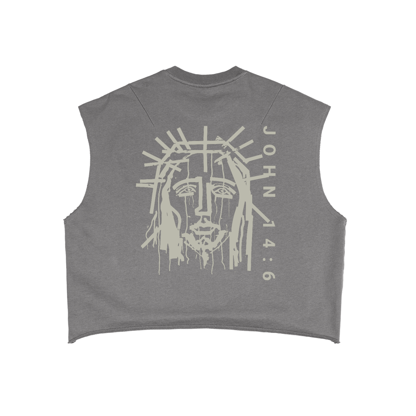 Believer x John 14:6 | Frayed Sleeveless Boxy Sweatshirt