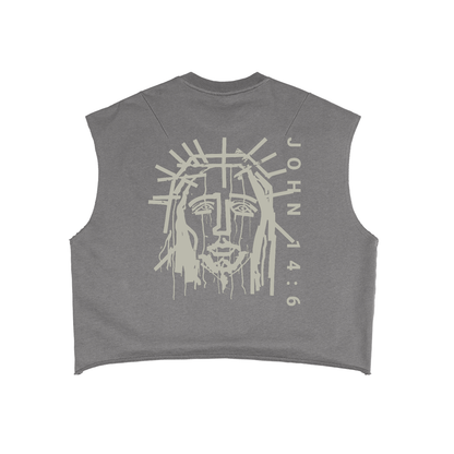 Believer x John 14:6 | Frayed Sleeveless Boxy Sweatshirt