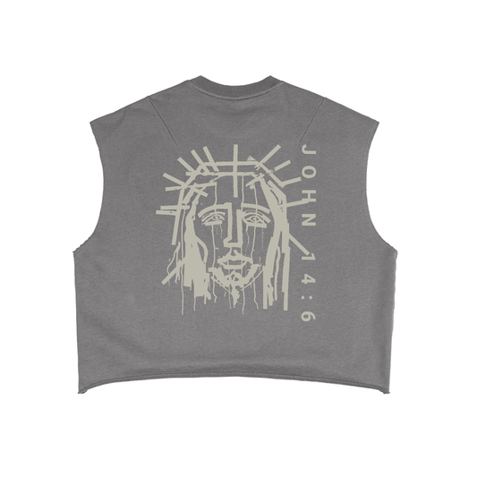 Believer x John 14:6 | Frayed Sleeveless Boxy Sweatshirt