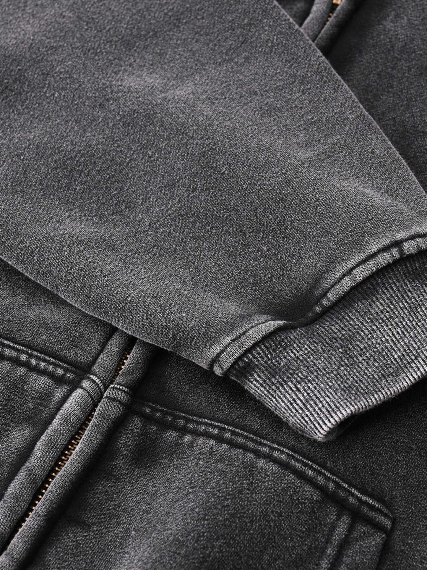 NEW HAVEN Zip-Through Boxy Fleece Hoodie