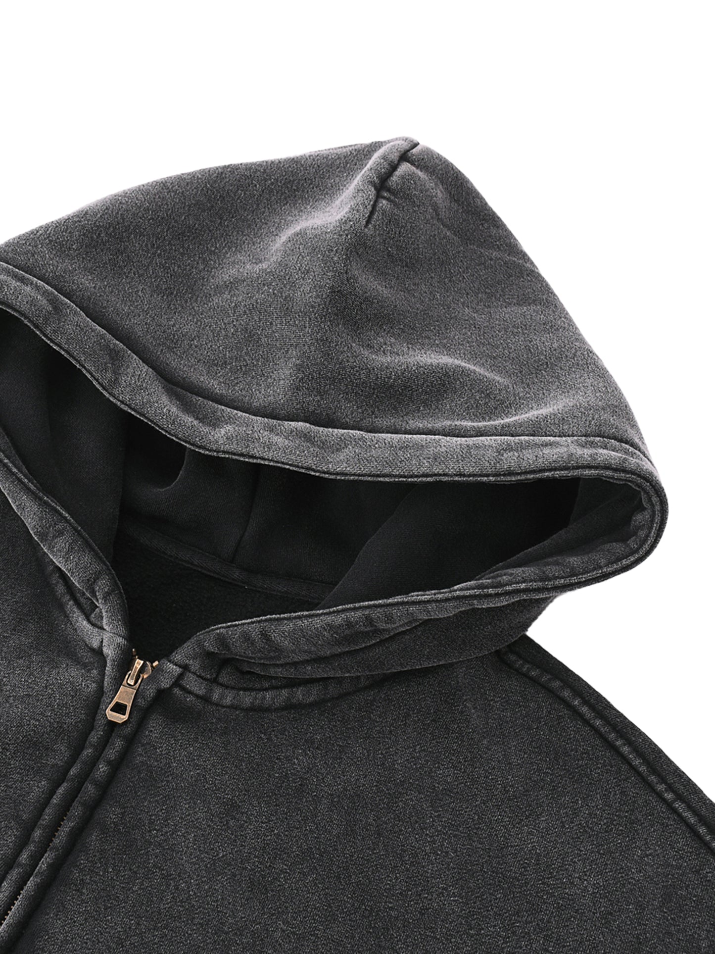 NEW HAVEN Zip-Through Boxy Fleece Hoodie