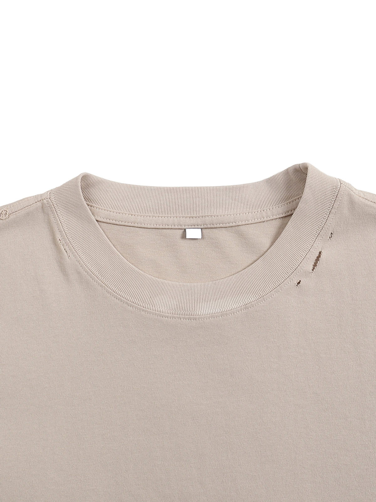 Classic Cut-Holes Frayed Boxy Tee