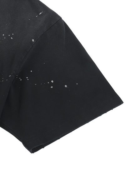 Lighter YHWH Frayed Sunfade Paint Splatter Tee