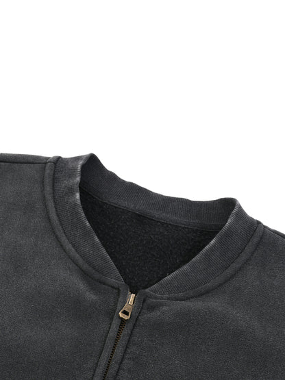 Oversized Vintage Washed Zip Jacket