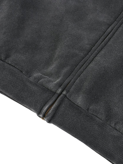 Oversized Vintage Washed Zip Jacket