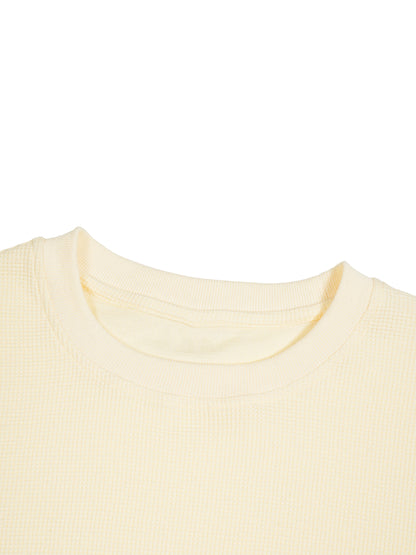 Minimal Waffle Raw Edge Tee