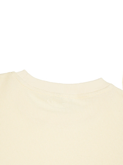 Minimal Waffle Raw Edge Tee