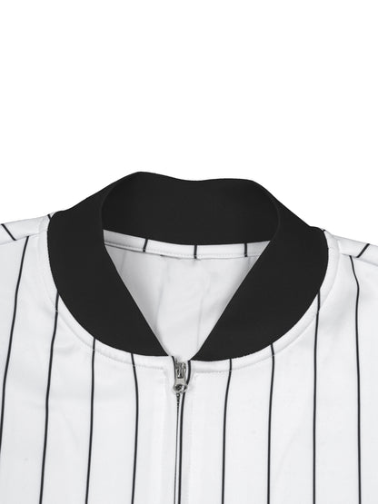 JESUS SAVES Classic | Striped Full-Zip Baseball Jersey
