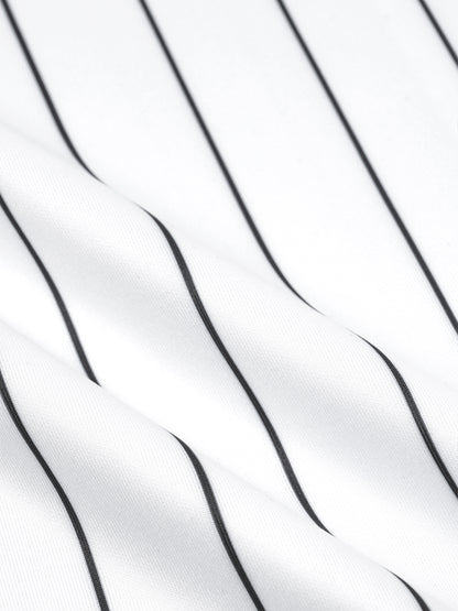 JESUS SAVES Classic | Striped Full-Zip Baseball Jersey