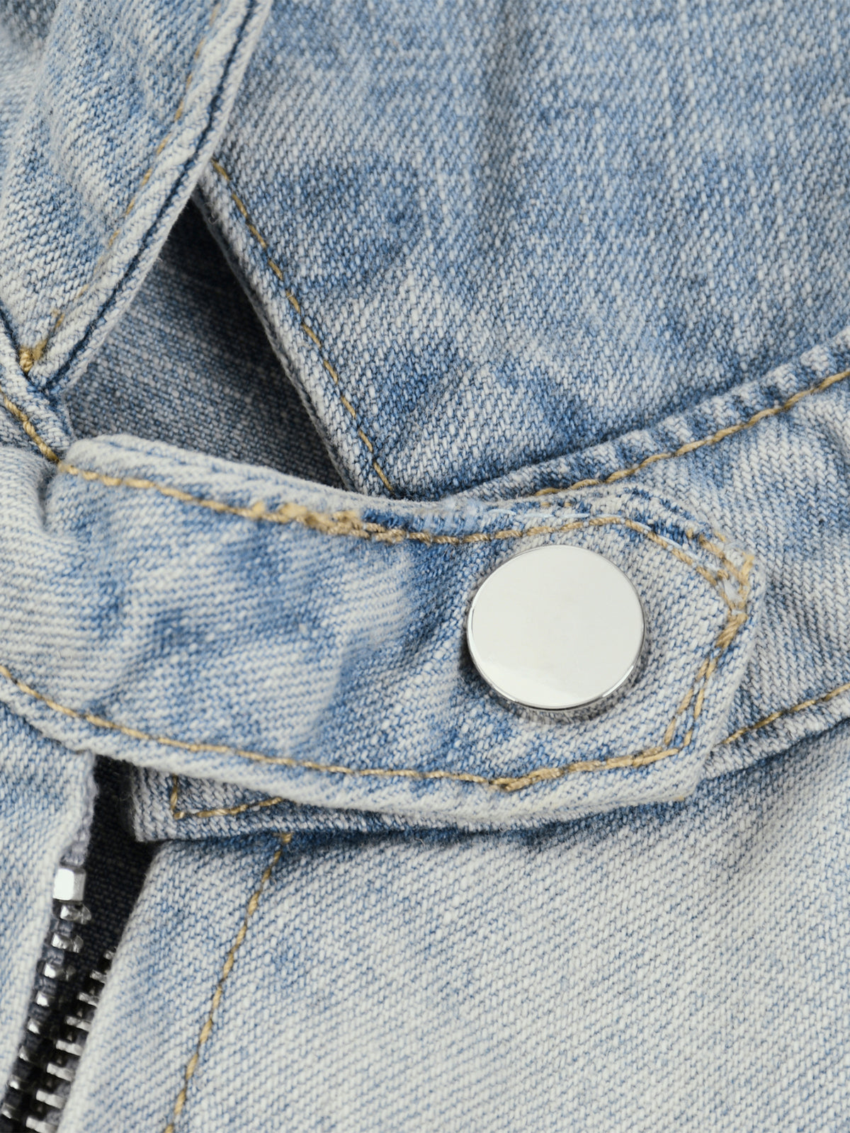 Minimal  Vintage Wash Full-Zip Denim Jacket