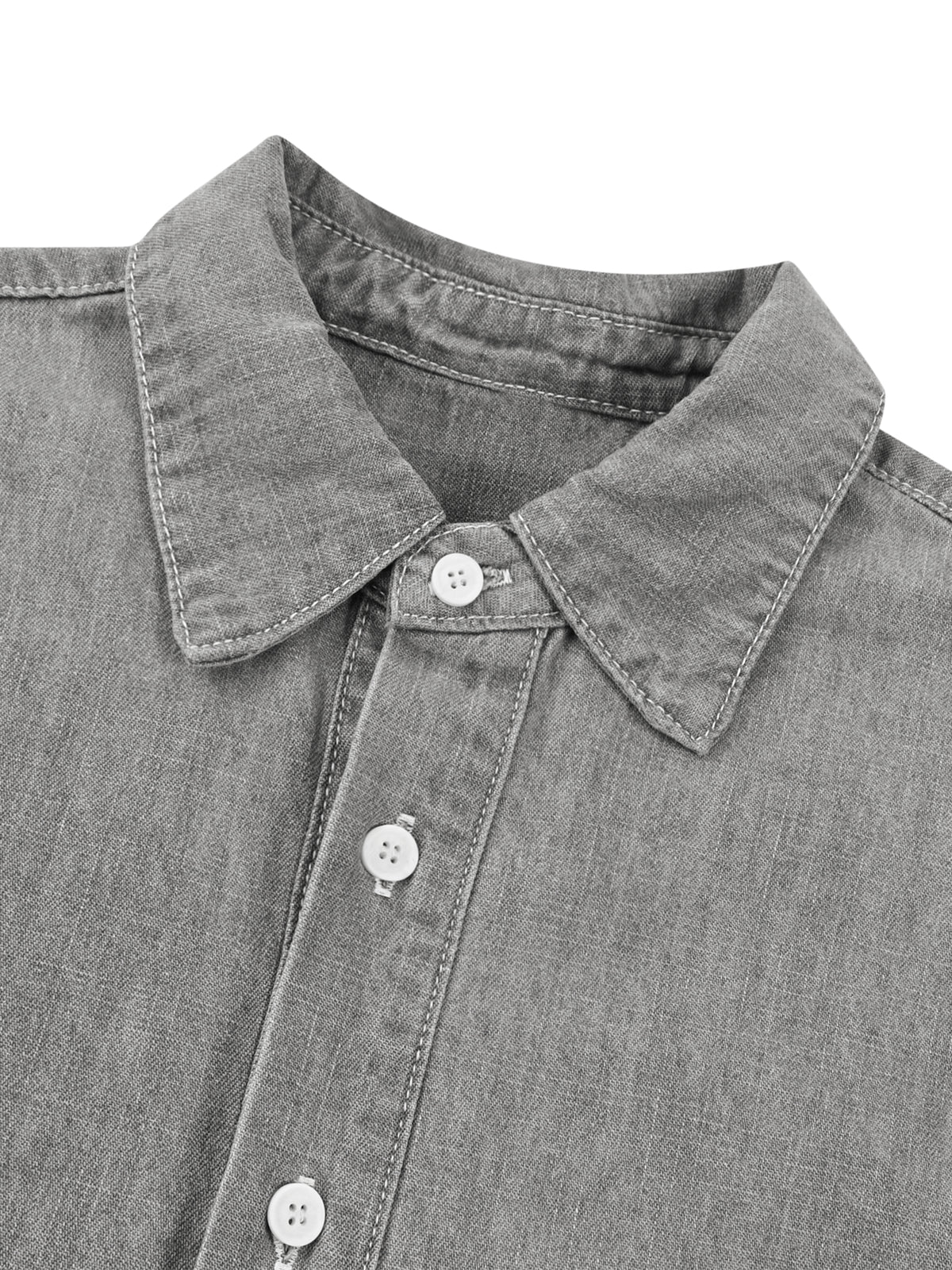 Minimal Vintage Wash Denim Shirt