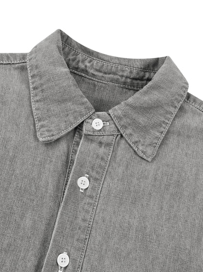 Minimal Vintage Wash Denim Shirt