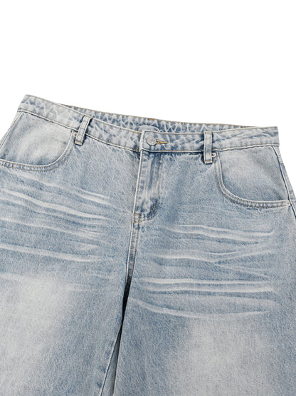 Men’s Enzyme Wash Wide Leg Jeans