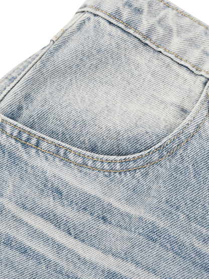 Men’s Enzyme Wash Wide Leg Jeans