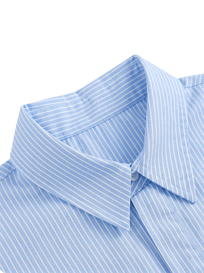 Women’s Striped Boxy Cropped Shirt