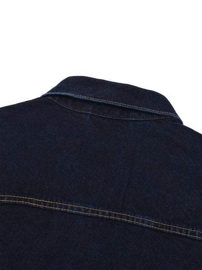 Washed Button-Up Denim Jacket