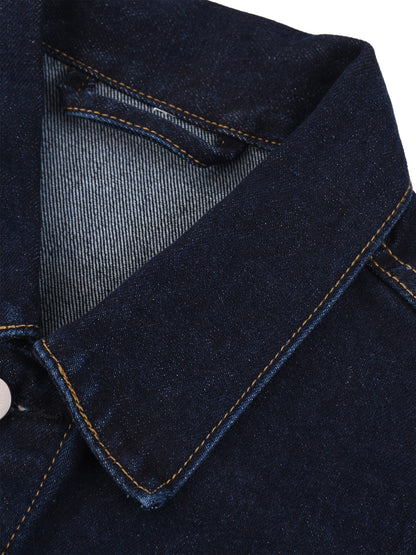 Washed Button-Up Denim Jacket