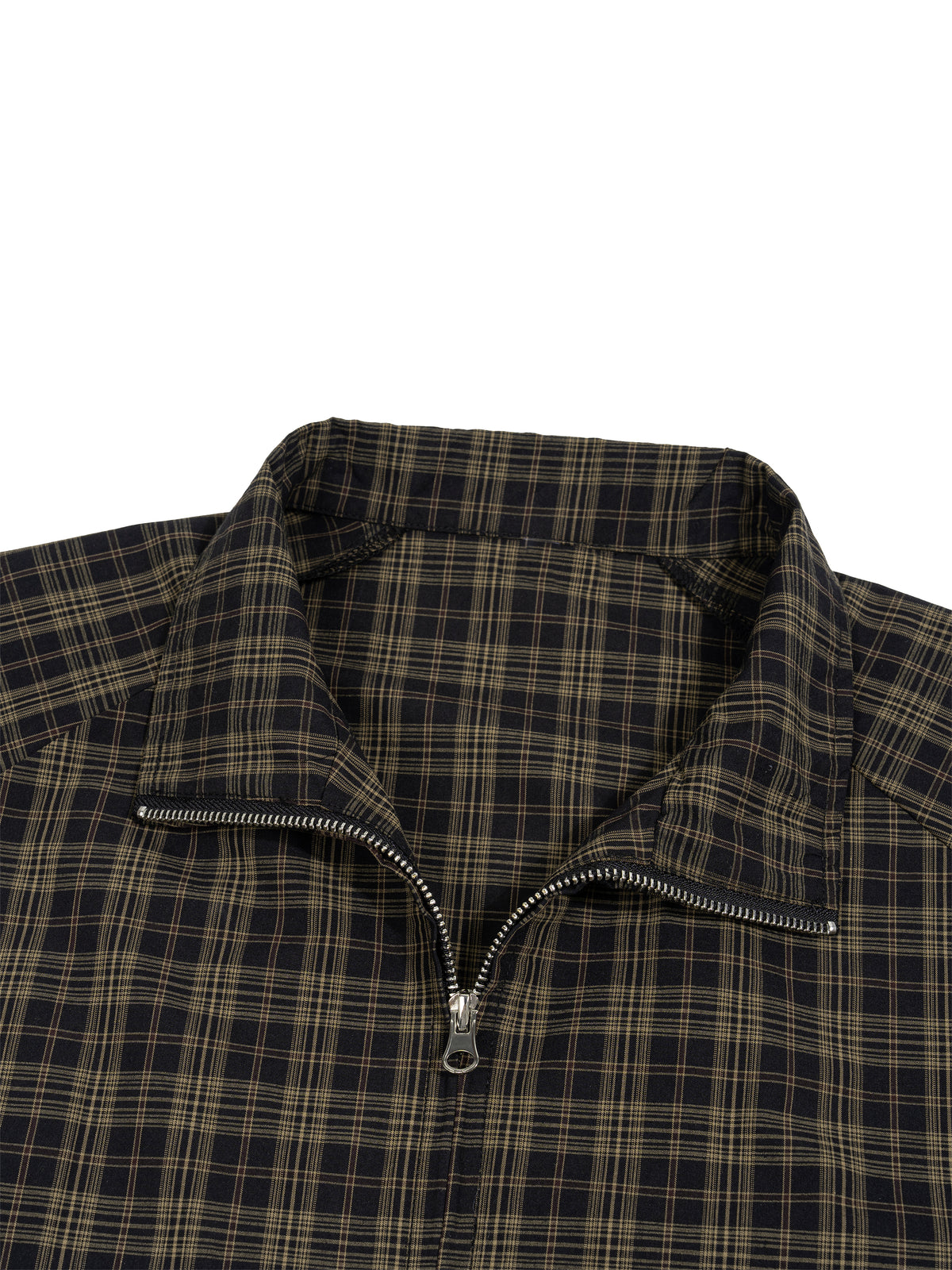 Plaid Full-Zip Track Jacket