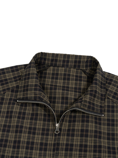 Plaid Full-Zip Track Jacket