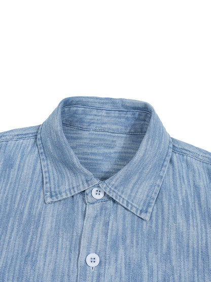 Boxy Vintage Wash Denim Shirt